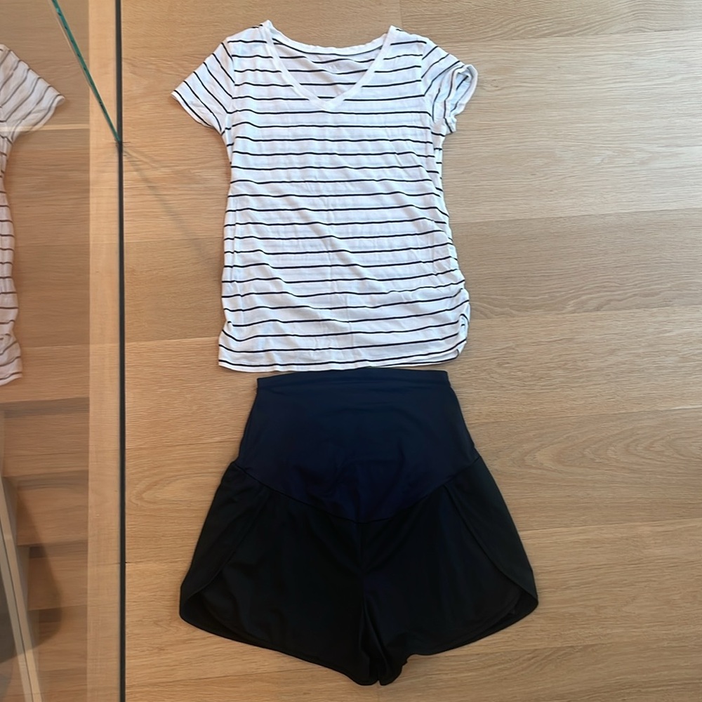 Stripped top comfy shorts